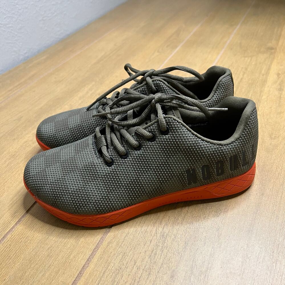 NOBULL SuperFabric Crossfit Trainer Shoes Checkered Army Green Mens 8 women 9.5